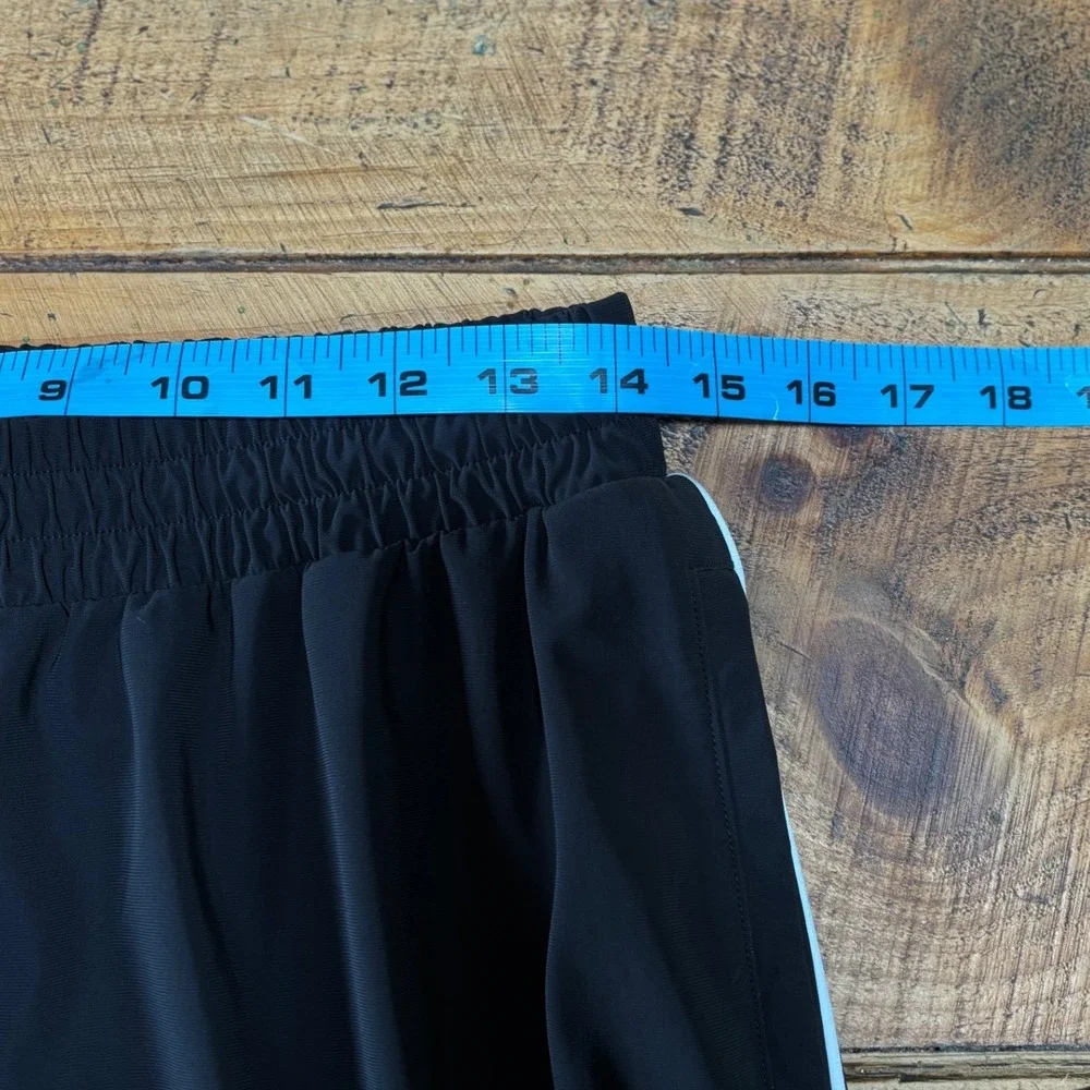 Gymshark Mens Black Oversized Fit Contrast Straight Leg Pants Stripe Stretch M